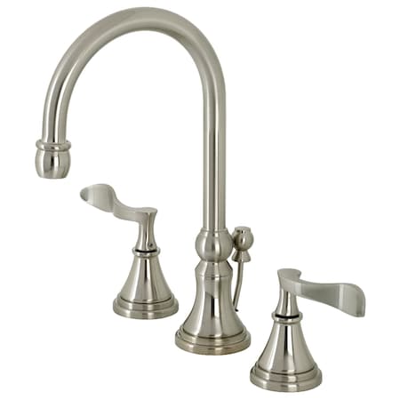 Kingston Brass KS2988CFL Century Widespread Bathroom Faucet W/ Brass Pop-Up, Nickel KS2988CFL